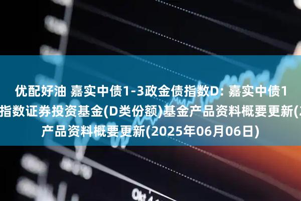优配好油 嘉实中债1-3政金债指数D: 嘉实中债1-3年政策性金融债指数证券投资基金(D类份额)基金产品资料概要更新(2025年06月06日)
